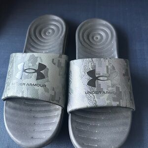 Under Armour Gray Slide Sandals size 10